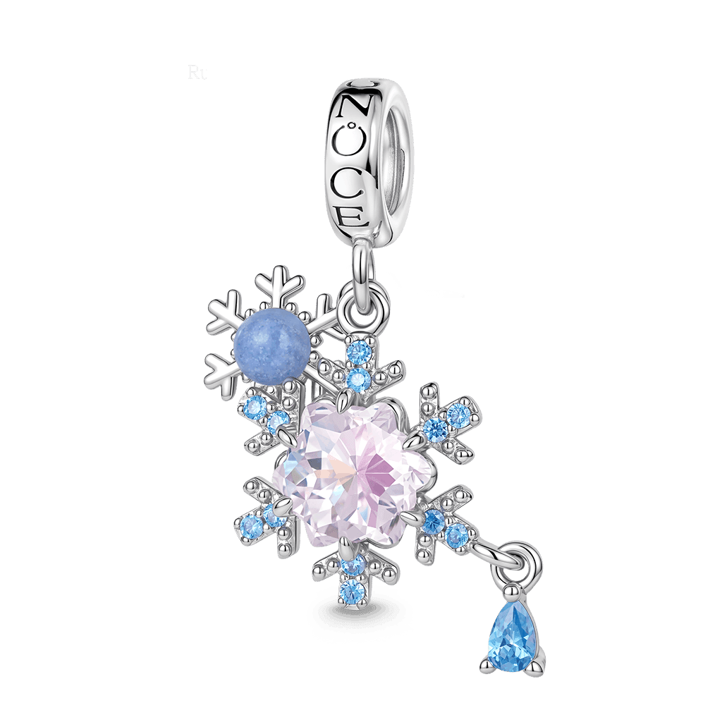 Gnoce  Snowflakes Charm Platinum-plated Silver Blend