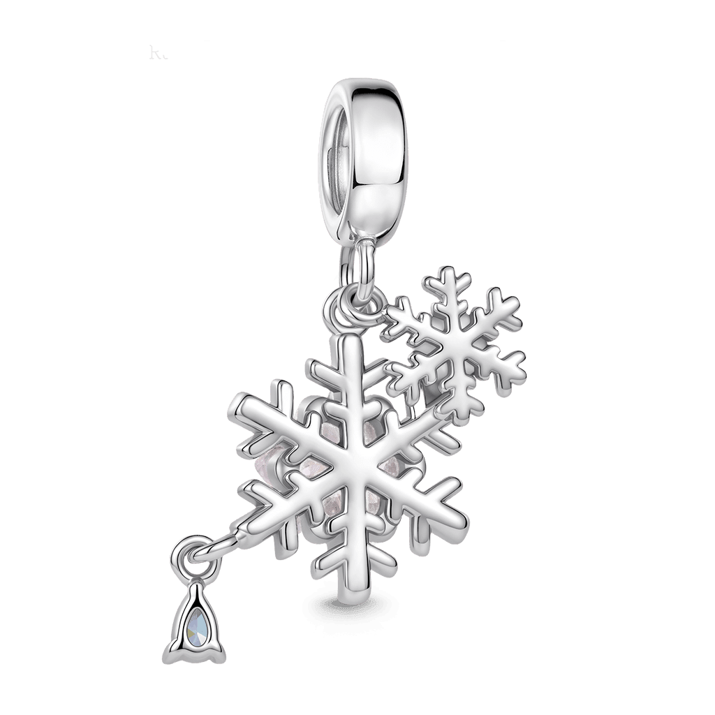 Gnoce  Snowflakes Charm Platinum-plated Silver Blend