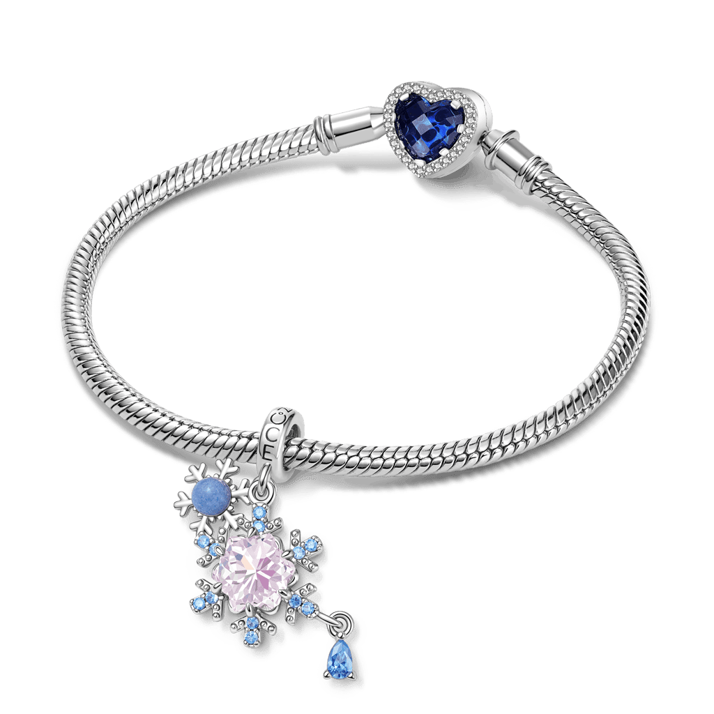 Gnoce  Snowflakes Charm Platinum-plated Silver Blend