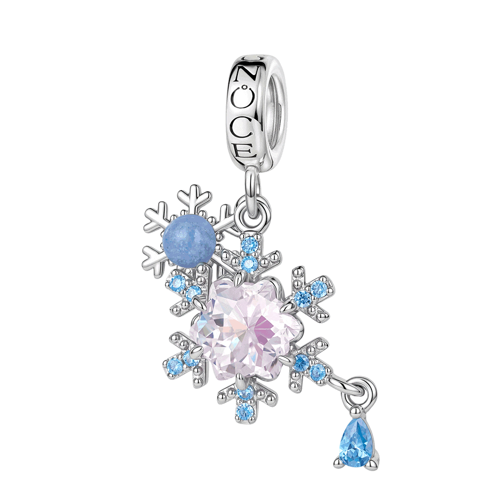 Gnoce  Snowflakes Charm Platinum-plated Silver Blend
