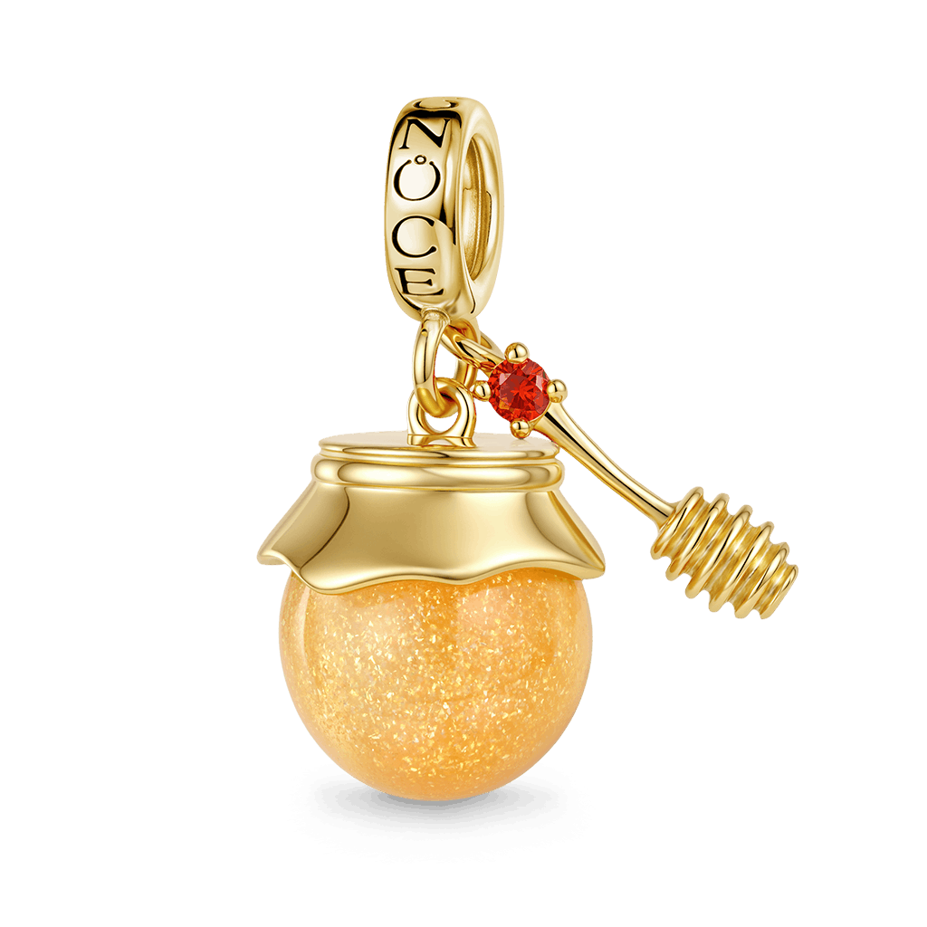 Gnoce  Honey Jar & Spoon Charm Platinum-plated Silver Blend