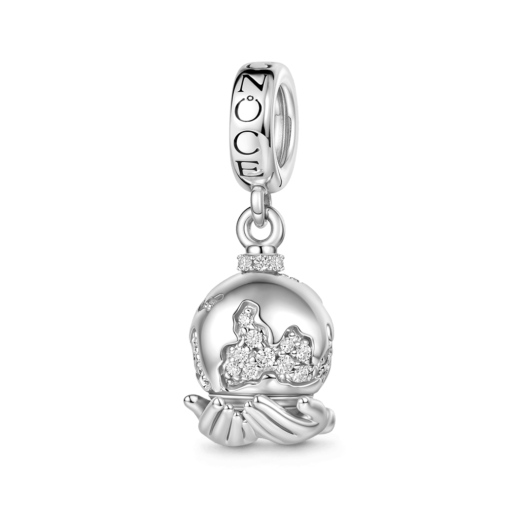 Gnoce  Holding A Rotating Earth Charm Platinum-plated Silver Blend