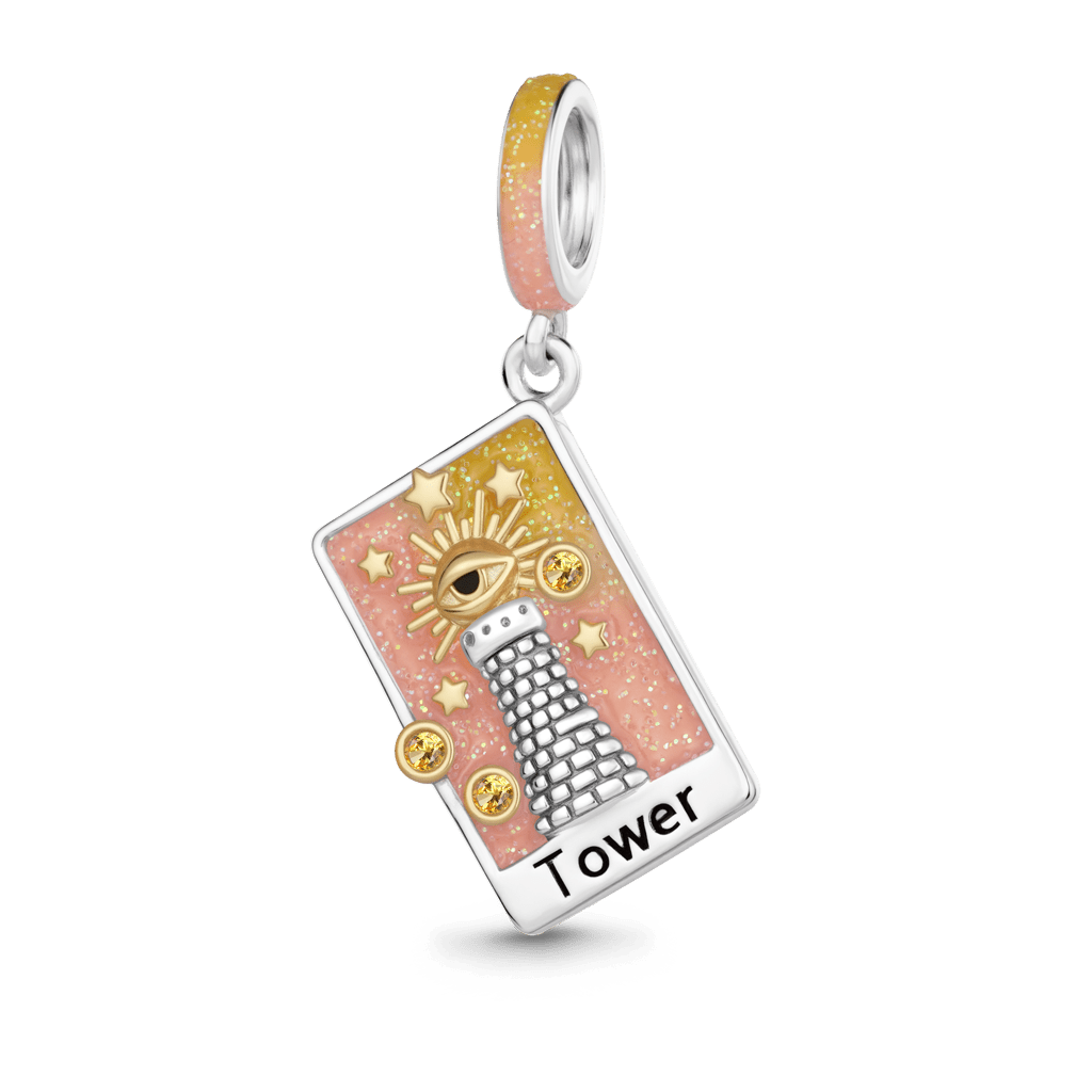Gnoce  Tarot Card Charm Platinum-plated Silver Blend