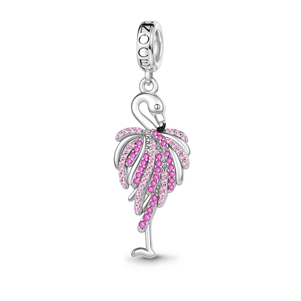 Gnoce  Flamingo Charm Platinum-plated Silver Blend