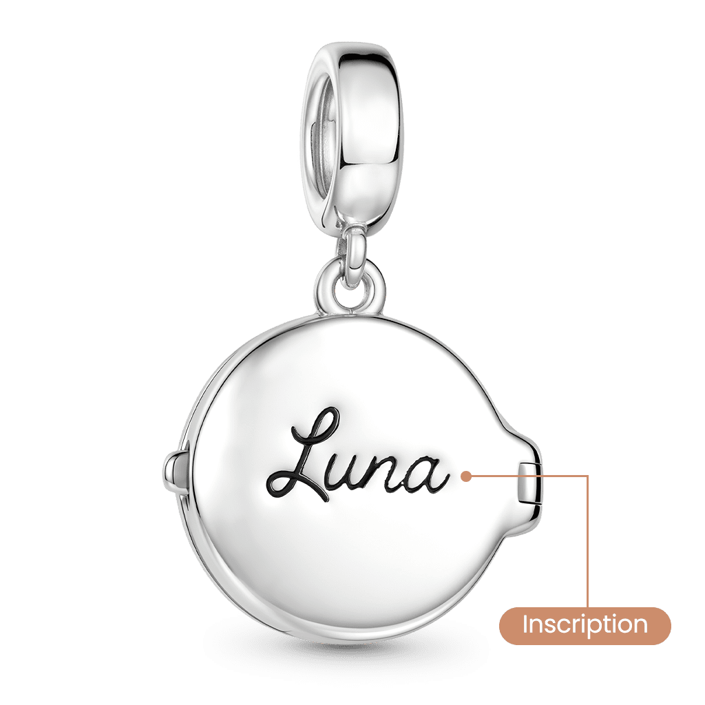 Gnoce  Openable Engravable Photo Charm Platinum-plated Silver Blend
