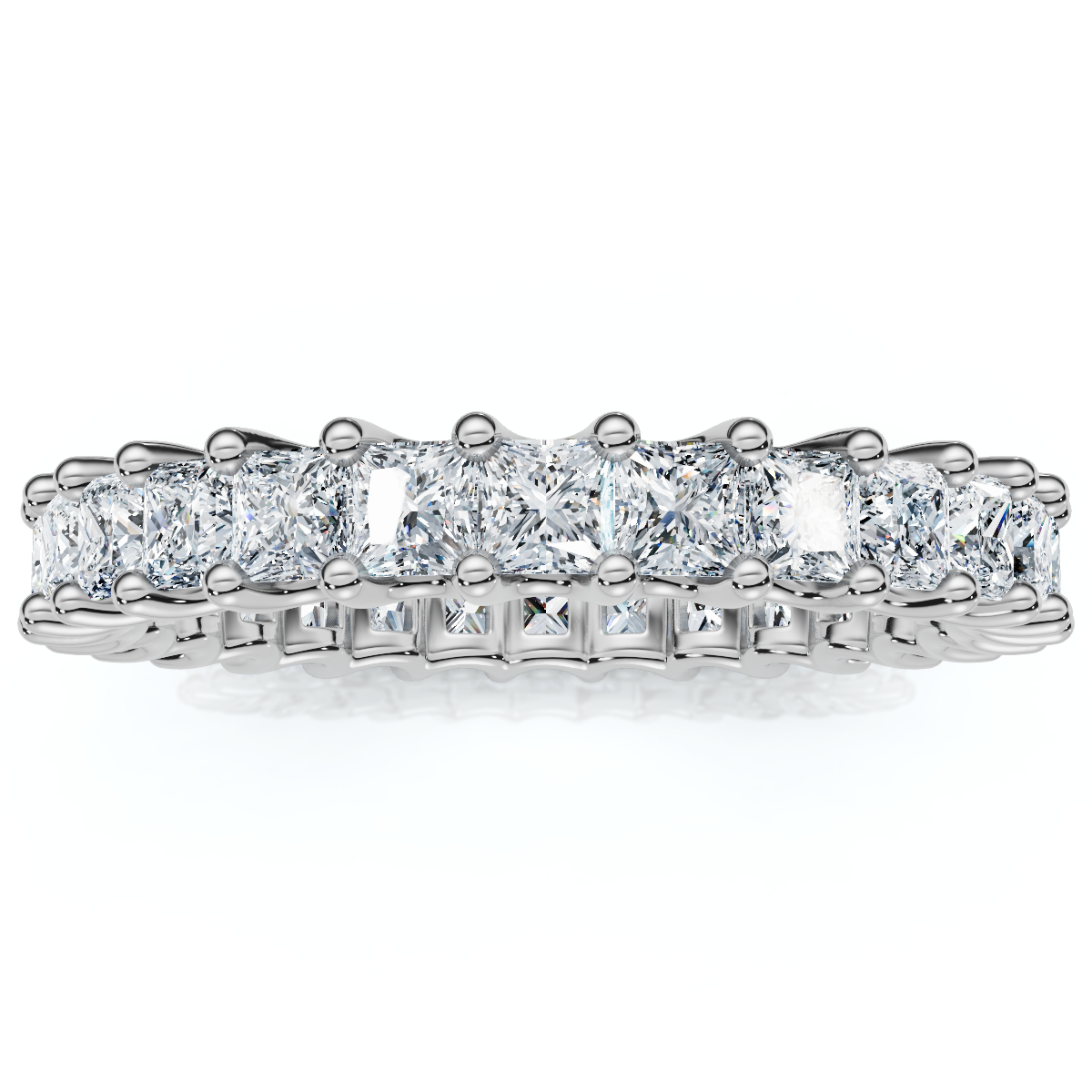 2Ct Princess Cut Diamond Eternity Stackable Wedding Ring 14k Gold Lab Grown