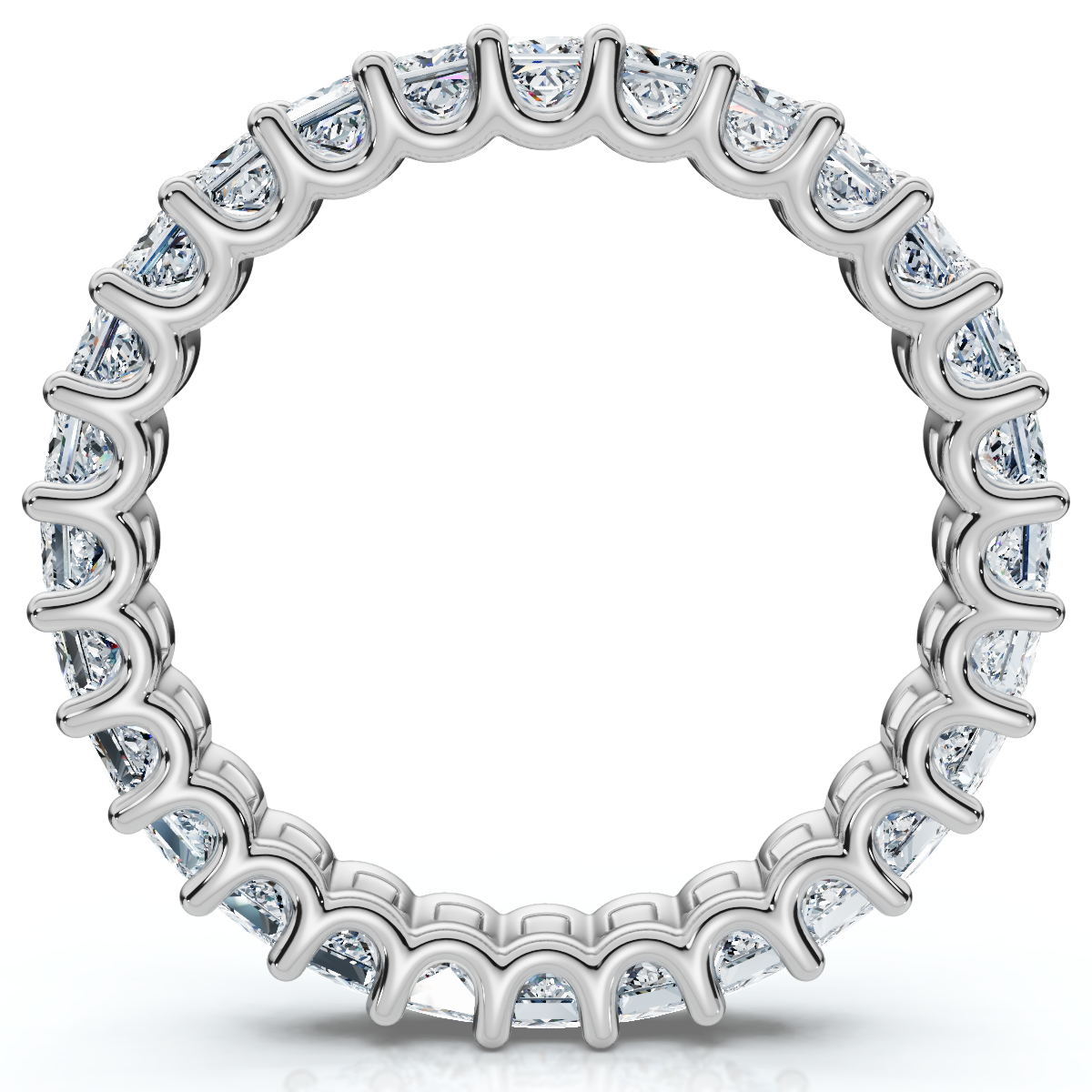 2Ct Princess Cut Diamond Eternity Stackable Wedding Ring 14k Gold Lab Grown