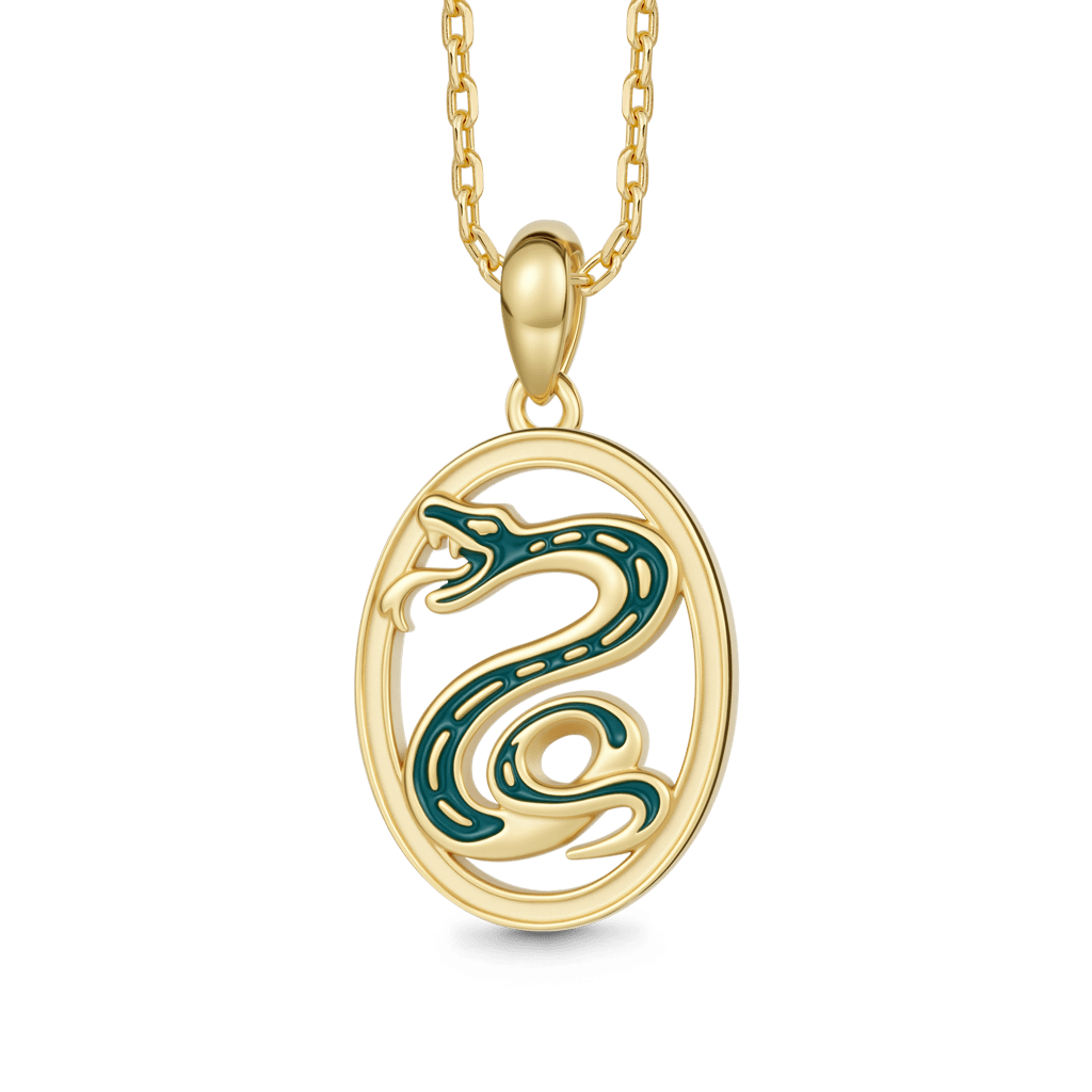 Gnoce  Harry Potter Slytherin Snake Necklace