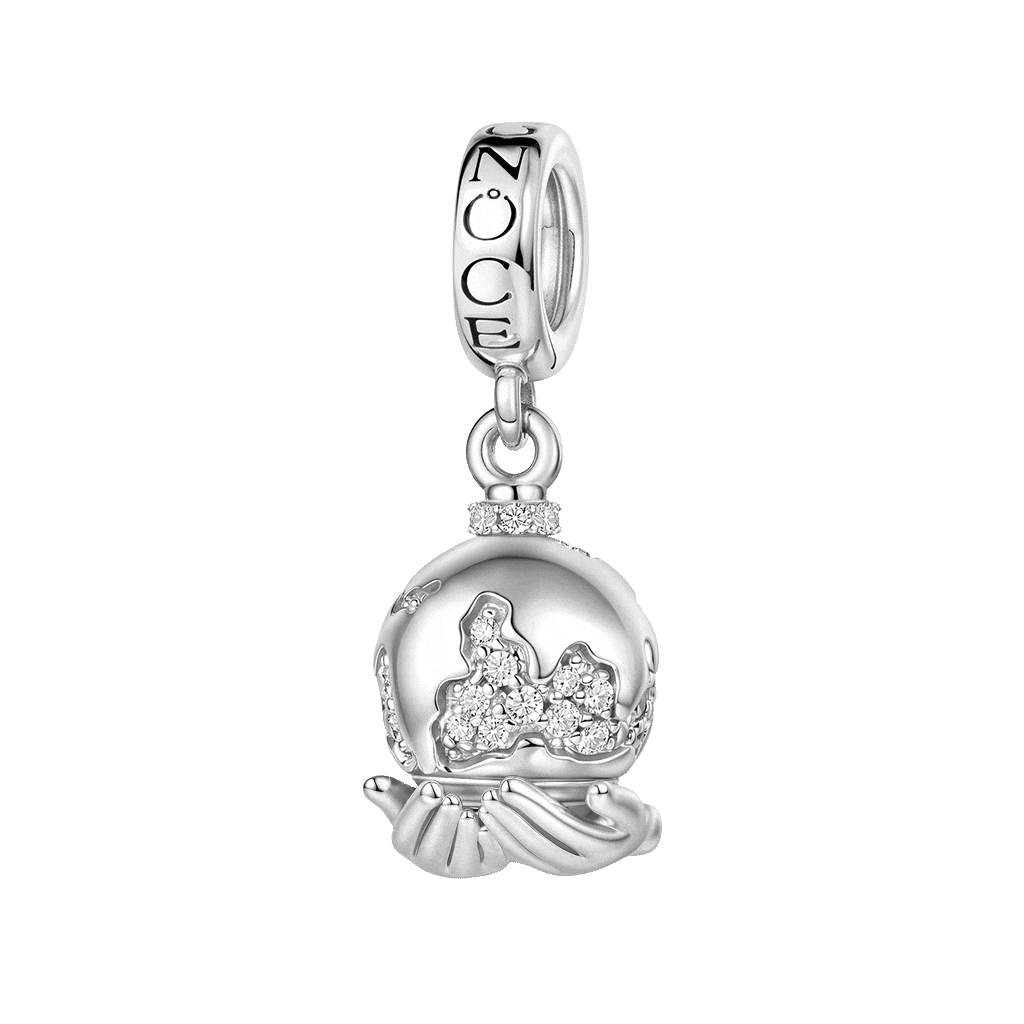 Gnoce  Holding A Rotating Earth Charm Platinum-plated Silver Blend