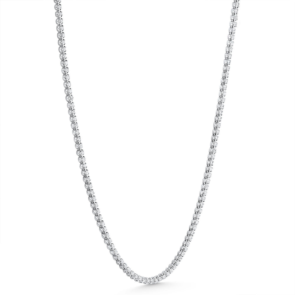 3 1/2Ct Diamond Tennis Necklace 14k Gold 17" Lab Grown