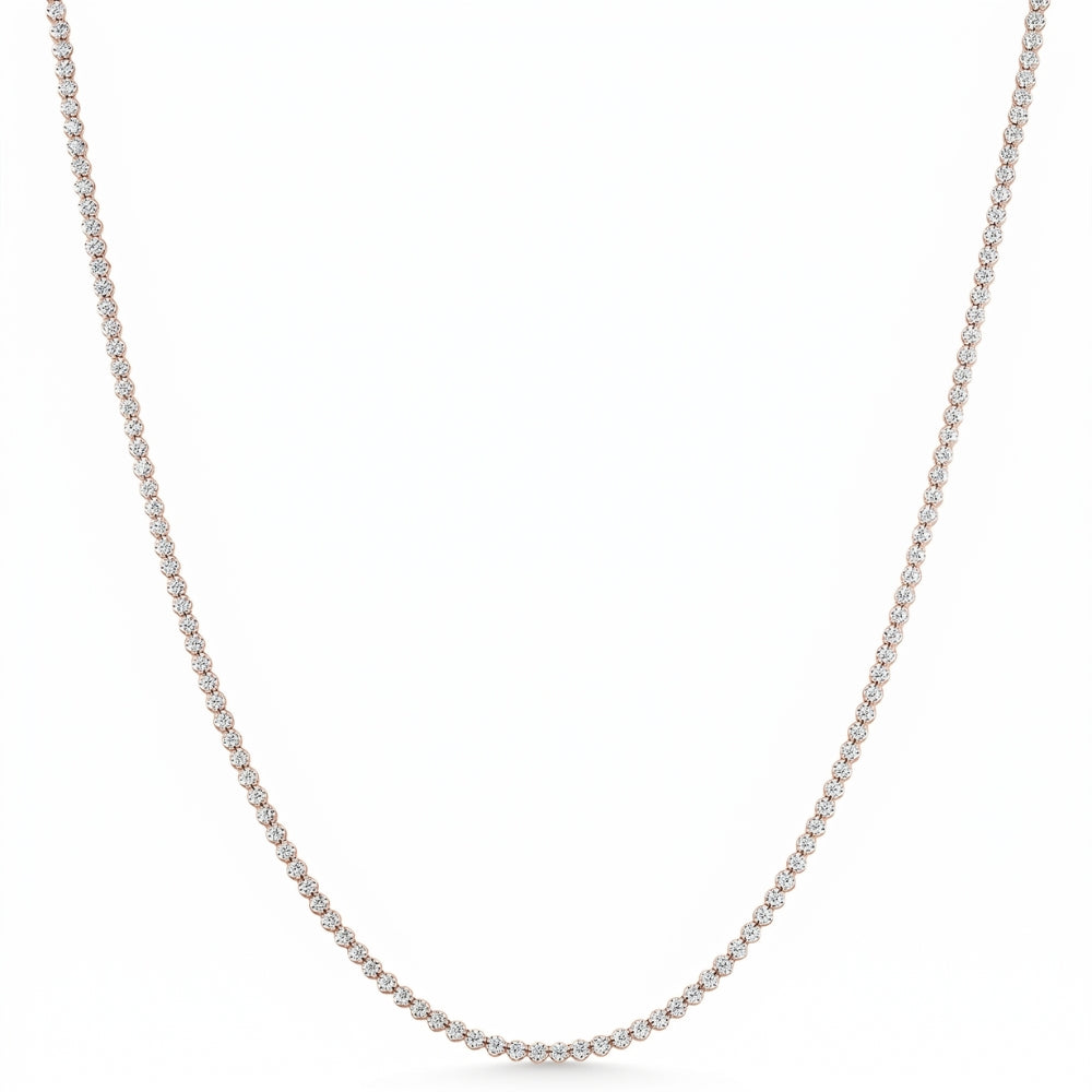 3 1/2Ct Diamond Tennis Necklace 14k Gold 17" Lab Grown