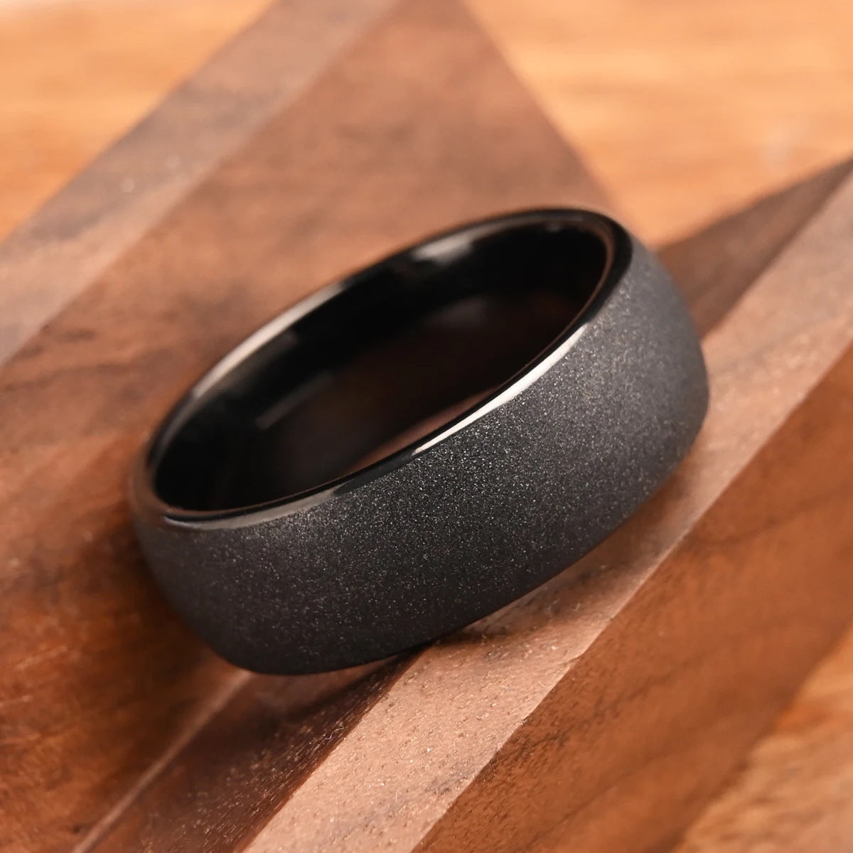 Men's 8mm Black Brushed Tungsten Ring
