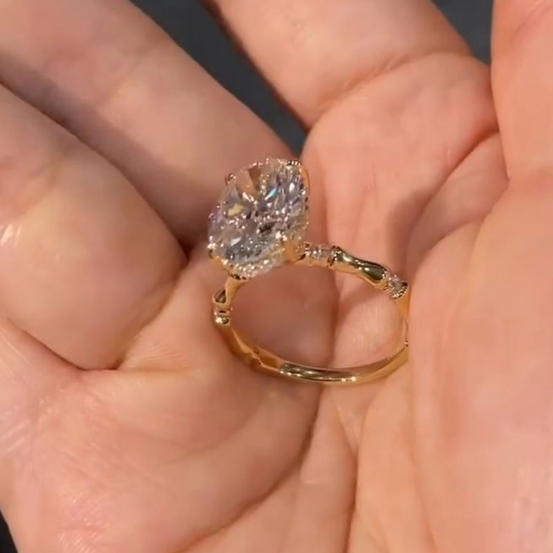 CT Oval Cut Hidden Halo Engagement Ring