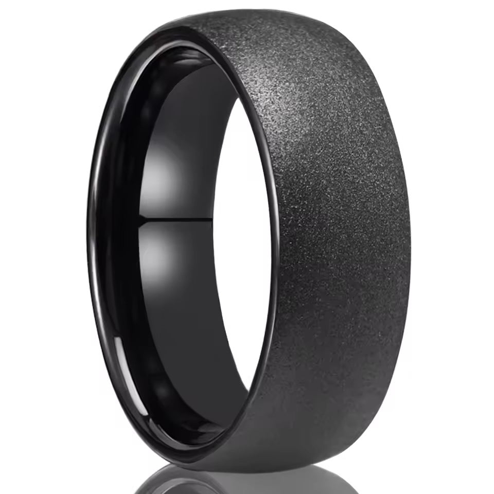 Men's 8mm Black Brushed Tungsten Ring