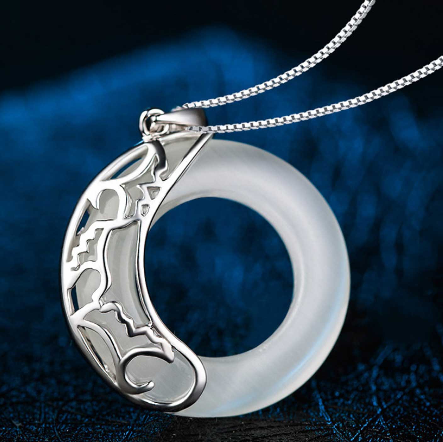 Obsidian Dragon and Opal Phoenix Couple Protection Necklace