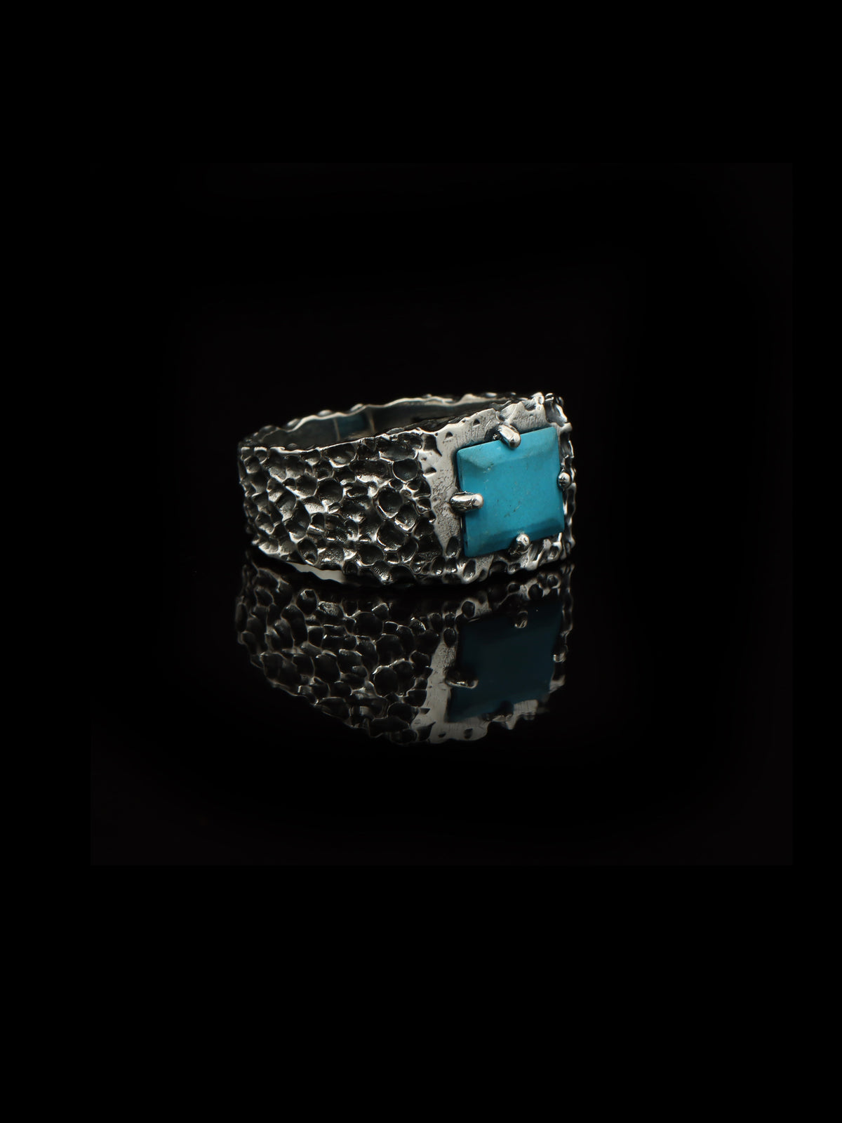 Sleeping Beauty Turquoise Forge Ring – 925 Sterling Silver