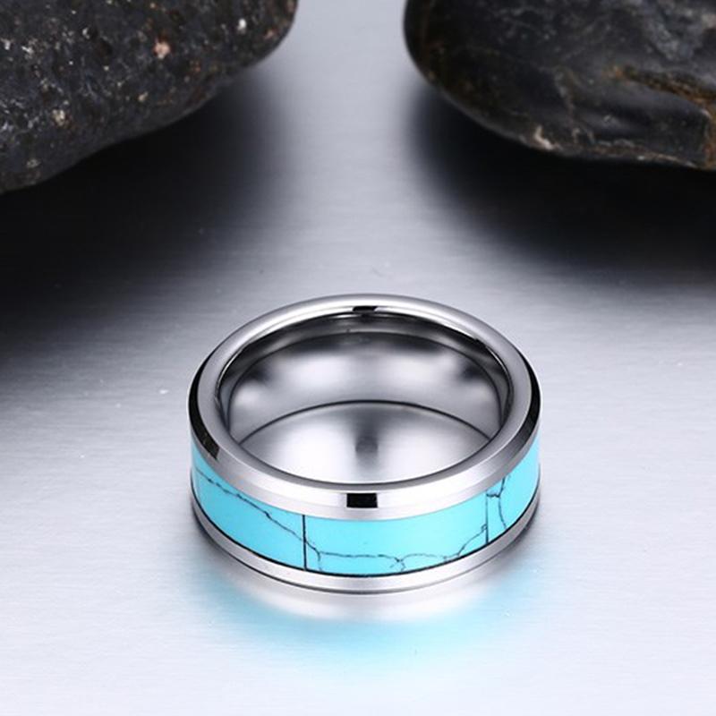 Natural Turquoise Tungsten Ring