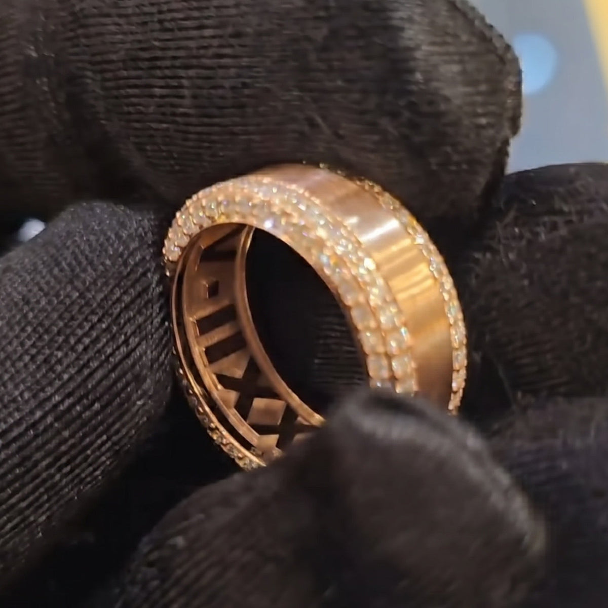 The "Sculpted Date" Solid Cut-Out Roman Numeral Band