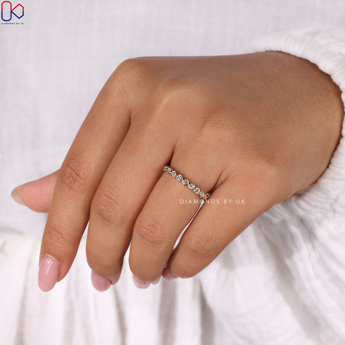 Yellow Gold Wedding Band - Bezel Setting