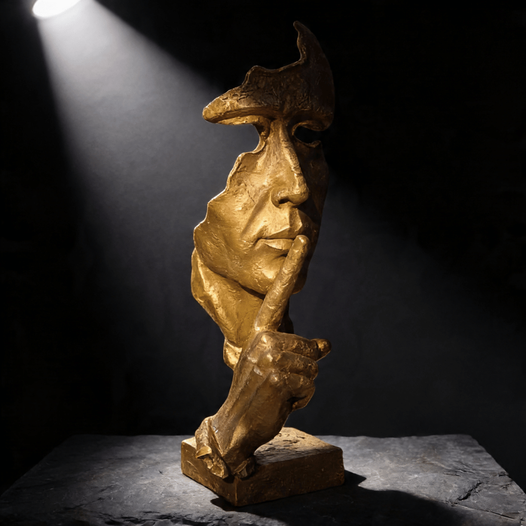 THE SILENCE | Abstract Bronze Face Sculpture