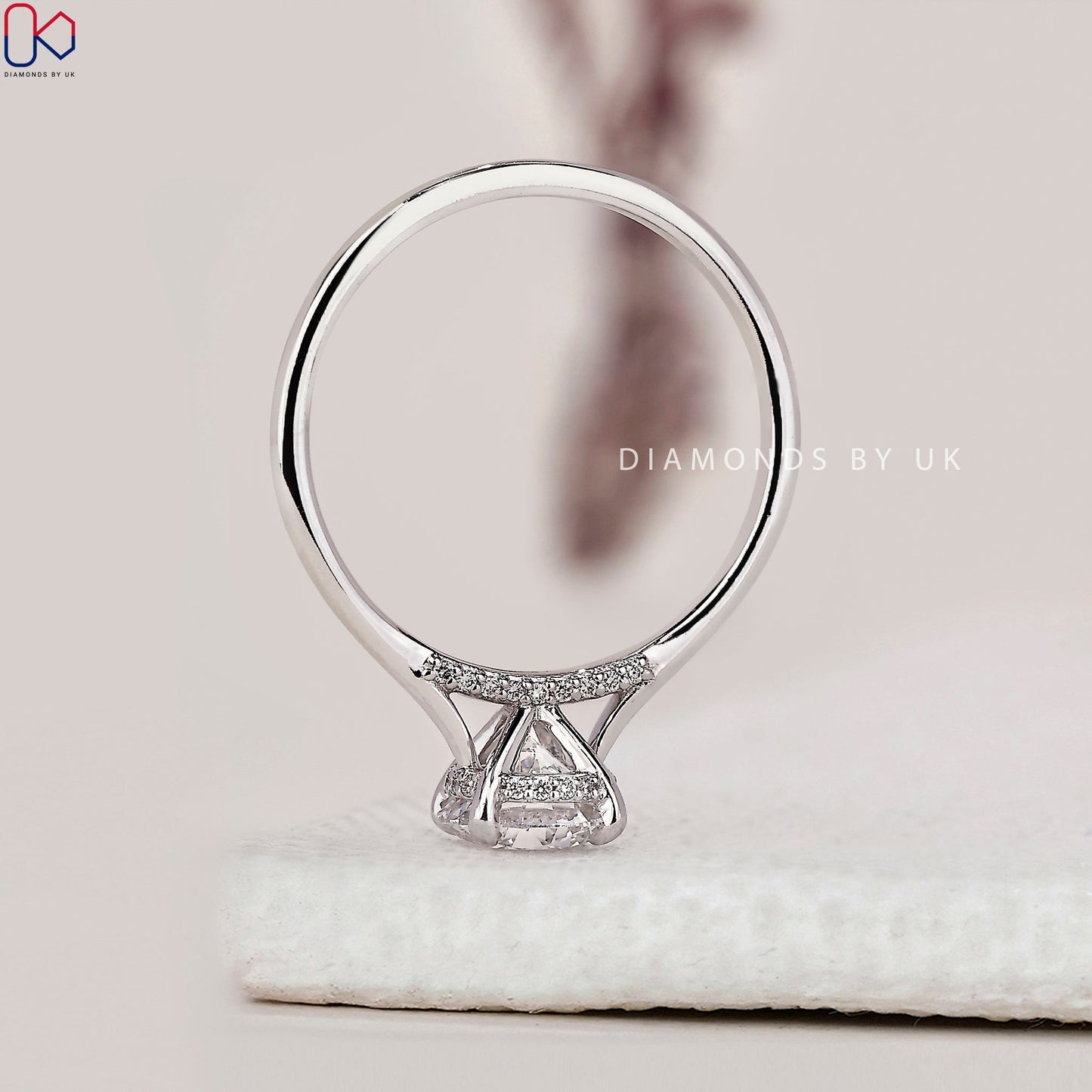 Round Diamond Hidden Halo Engagement Ring