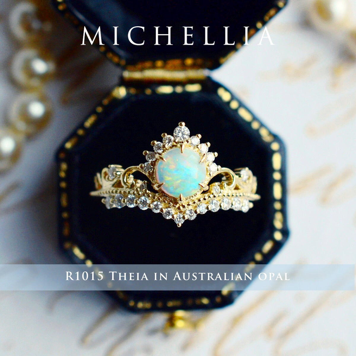 [Theia] Heirloom Crown Ring in Opal