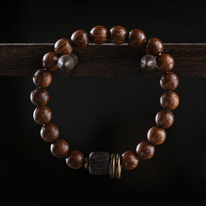 Gold Silk Sandalwood Mala Beads Buddhist Bracelet