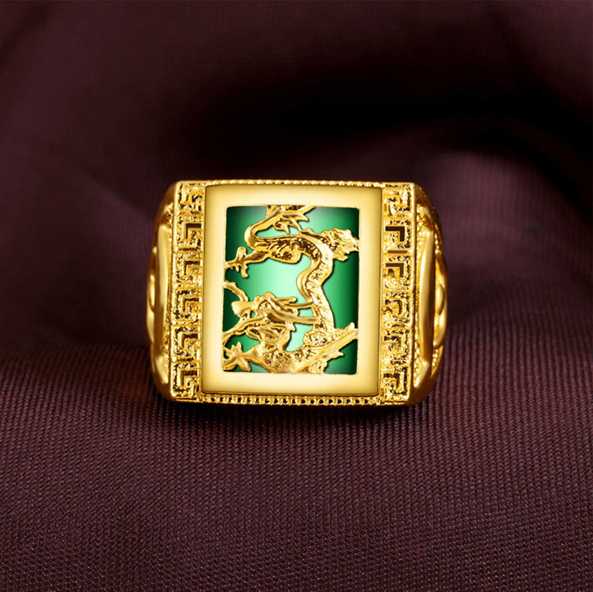 Agate Dragon Ring - For Abundance & Protection