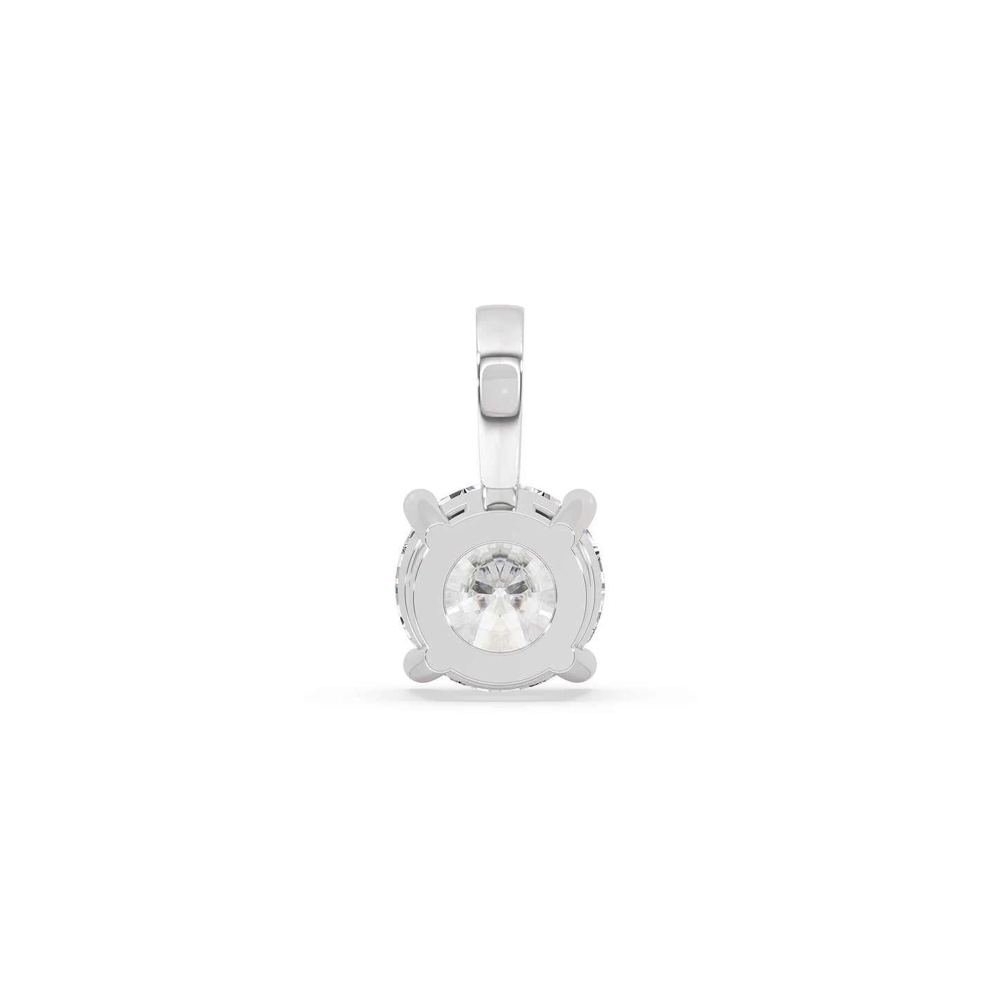925 Silver Pendant - 6 MM Round Moissanite