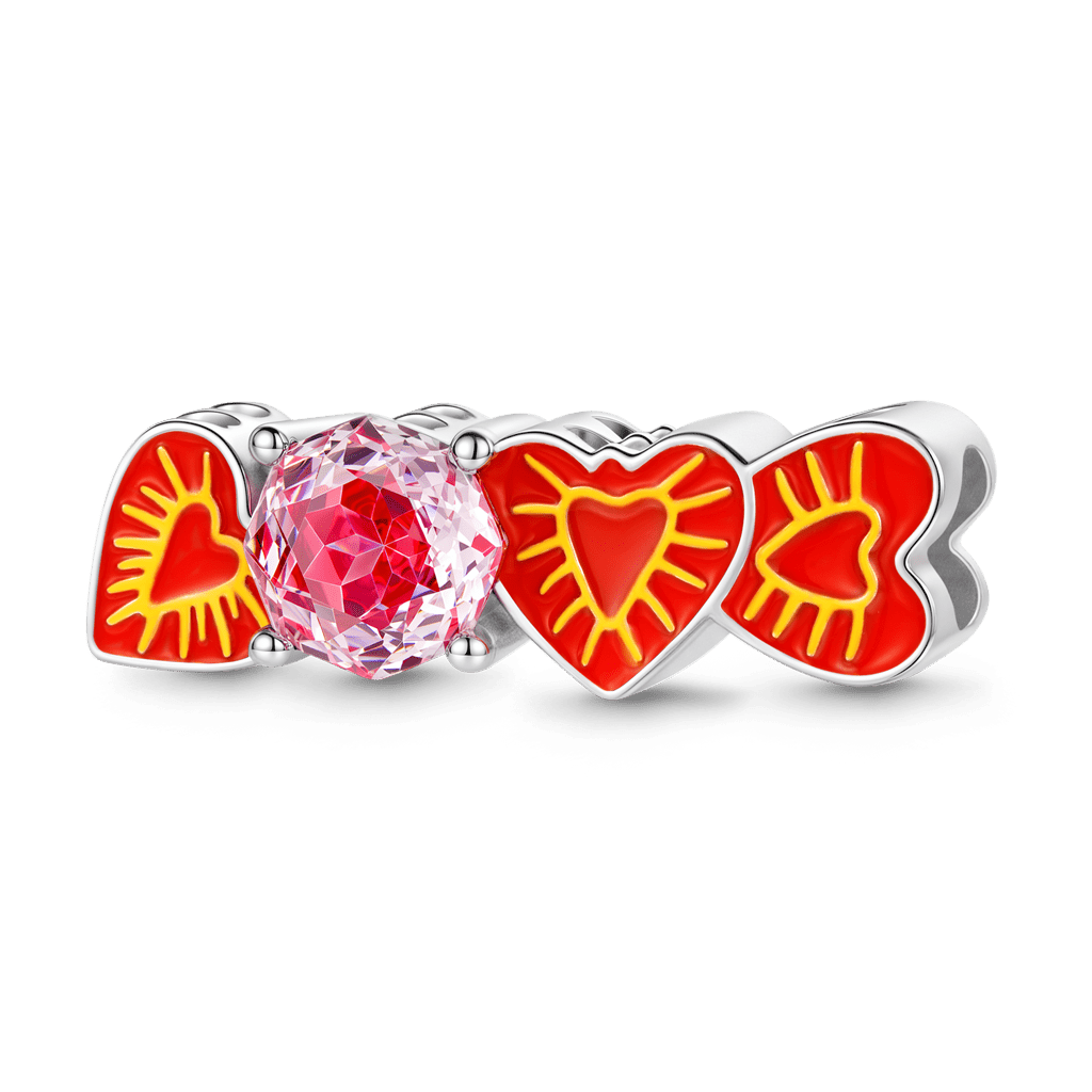 Gnoce  Heart Charm Platinum-plated Silver Blend
