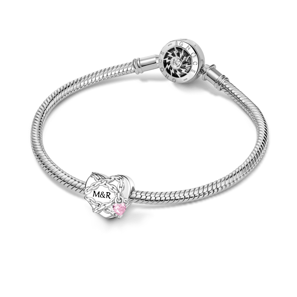 Gnoce  Chains of Love Heart Charm Platinum-plated Silver Blend