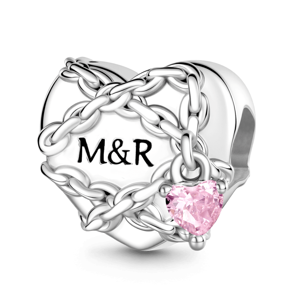 Gnoce  Chains of Love Heart Charm Platinum-plated Silver Blend