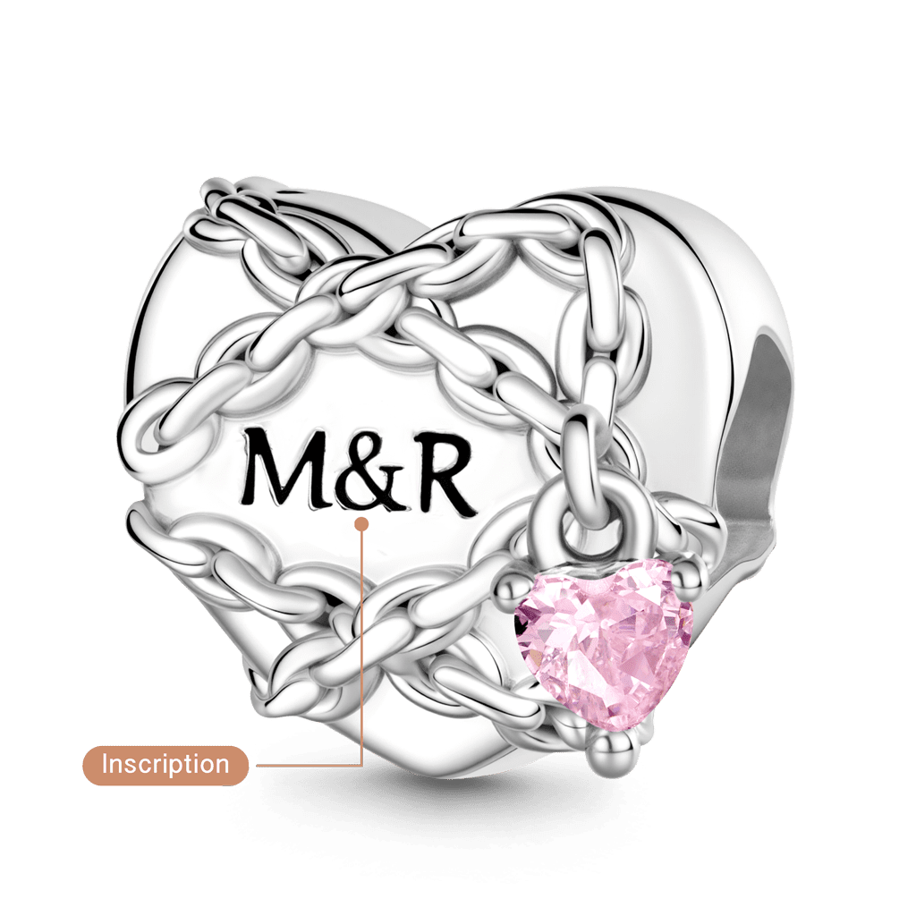 Gnoce  Chains of Love Heart Charm Platinum-plated Silver Blend