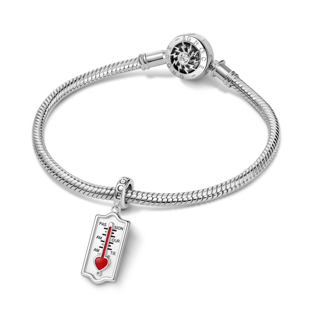 Gnoce  Love Thermometer Charm Platinum-plated Silver Blend