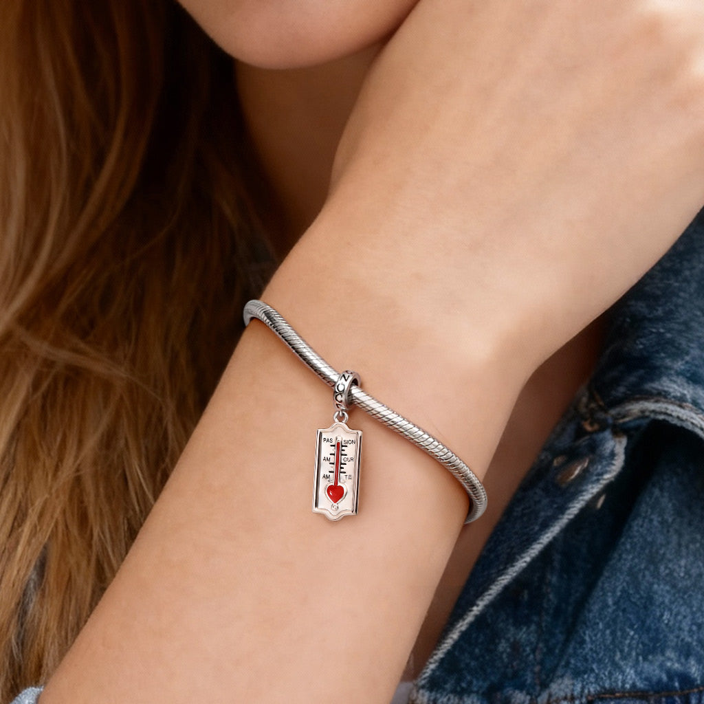 Gnoce  Love Thermometer Charm Platinum-plated Silver Blend