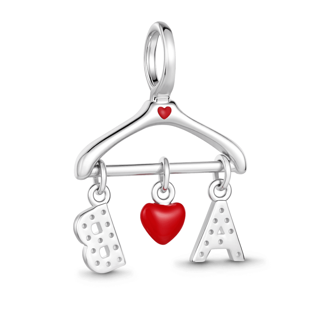 Gnoce  Clothes Rack  Customized Initial Charm Platinum-plated Silver Blend