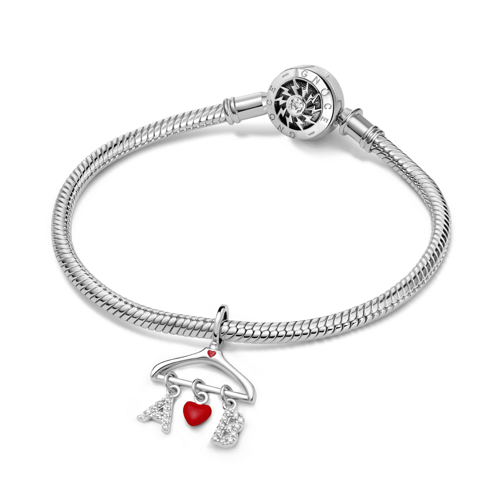 Gnoce  Clothes Rack  Customized Initial Charm Platinum-plated Silver Blend
