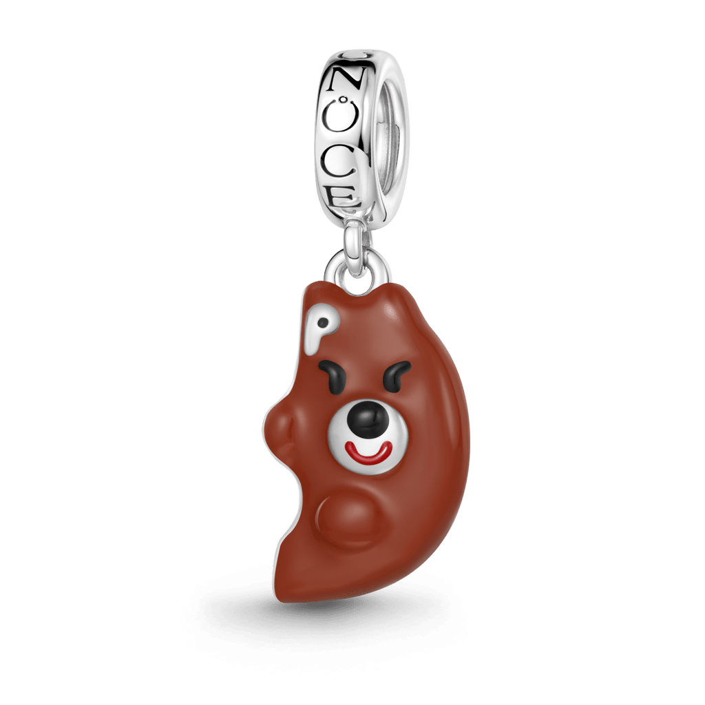 Gnoce  Bear Charm Platinum-plated Silver Blend
