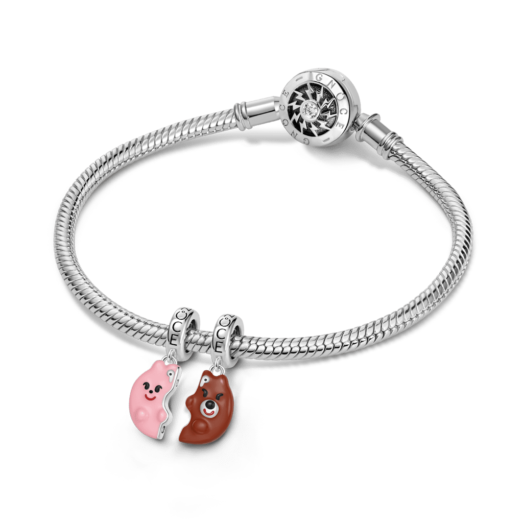 Gnoce  Bunny Rabbit Charm Platinum-plated Silver Blend