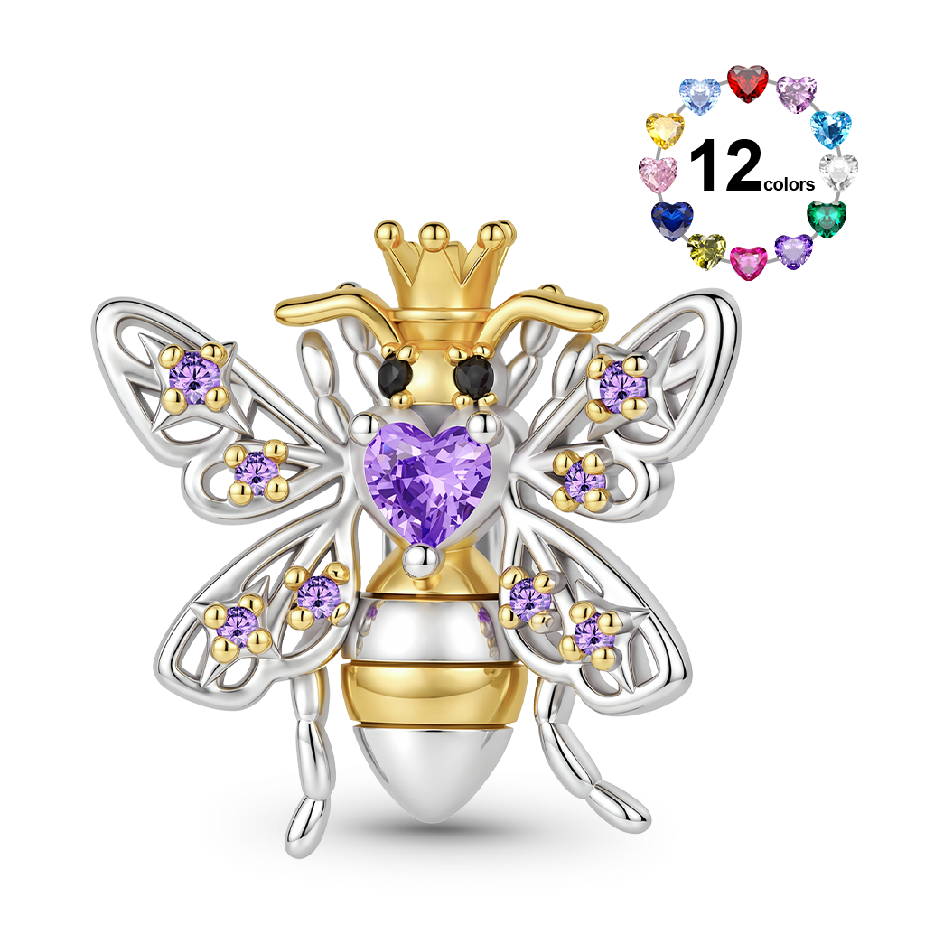 Gnoce  Bee Charm Platinum-plated Silver Blend