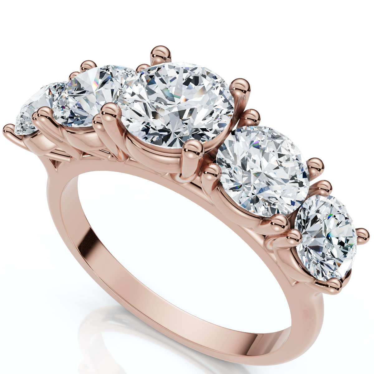 2 1/6Ct Elina Five-Stone Diamond Engagement Ring 14K Gold Lab Grown