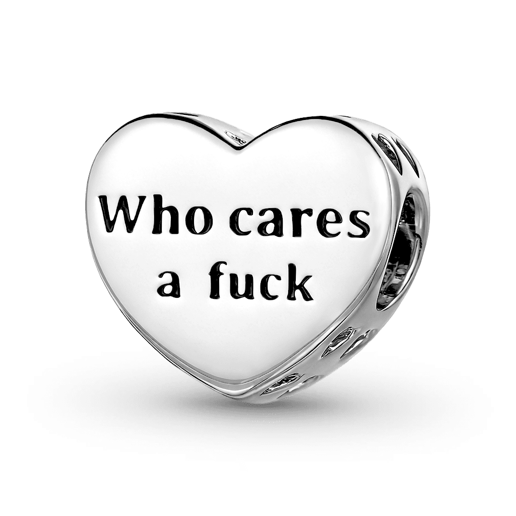 Gnoce  Heart Engravable Charm Platinum-plated Silver Blend