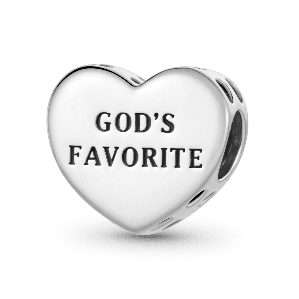 Gnoce  Heart Engravable Charm Platinum-plated Silver Blend
