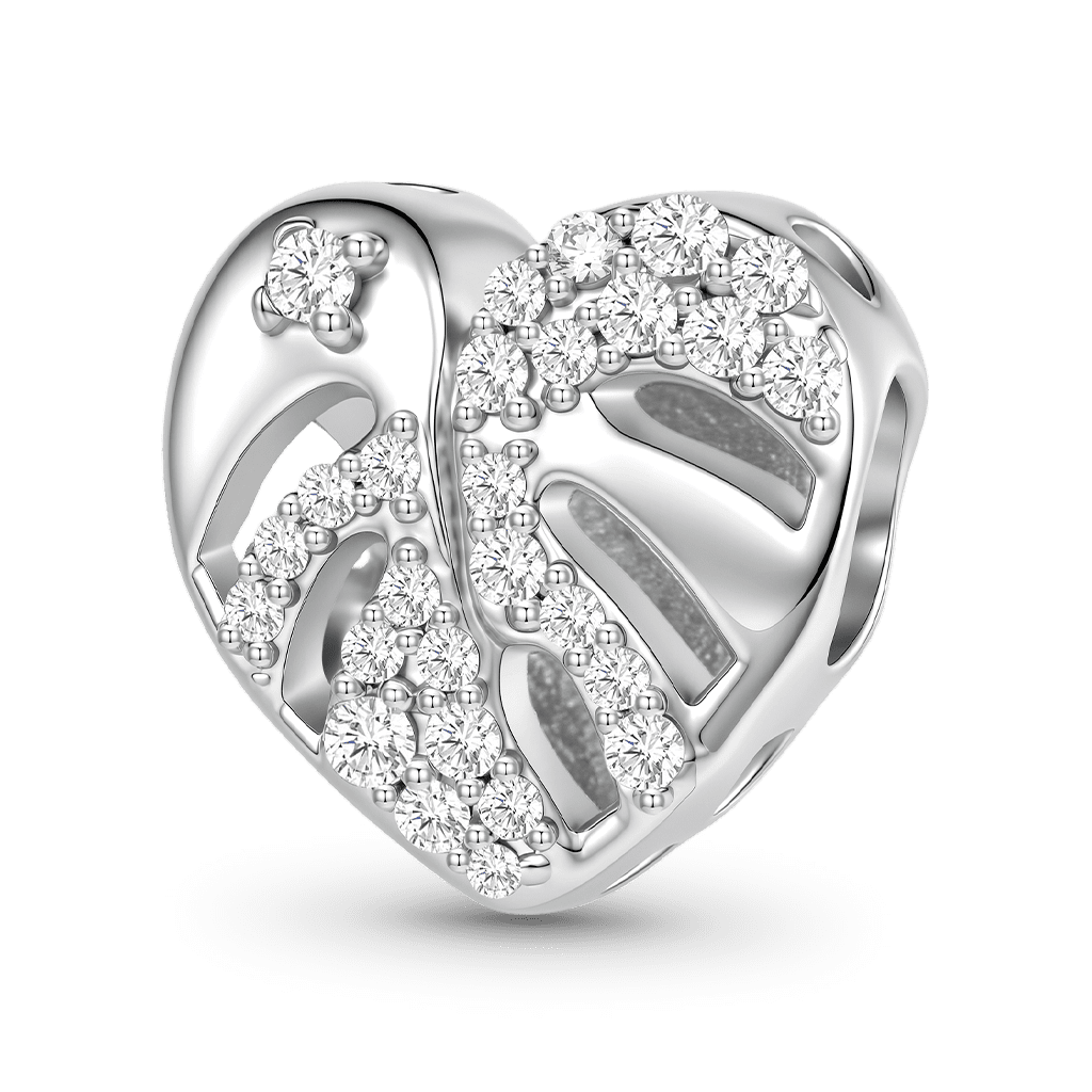 Gnoce  Monstera Leaf Charm Platinum-plated Silver Blend