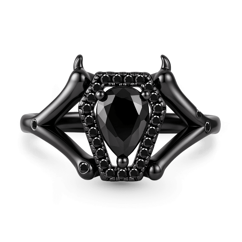Gnoce  Dark Style Coffin-Cut Engagement Ring