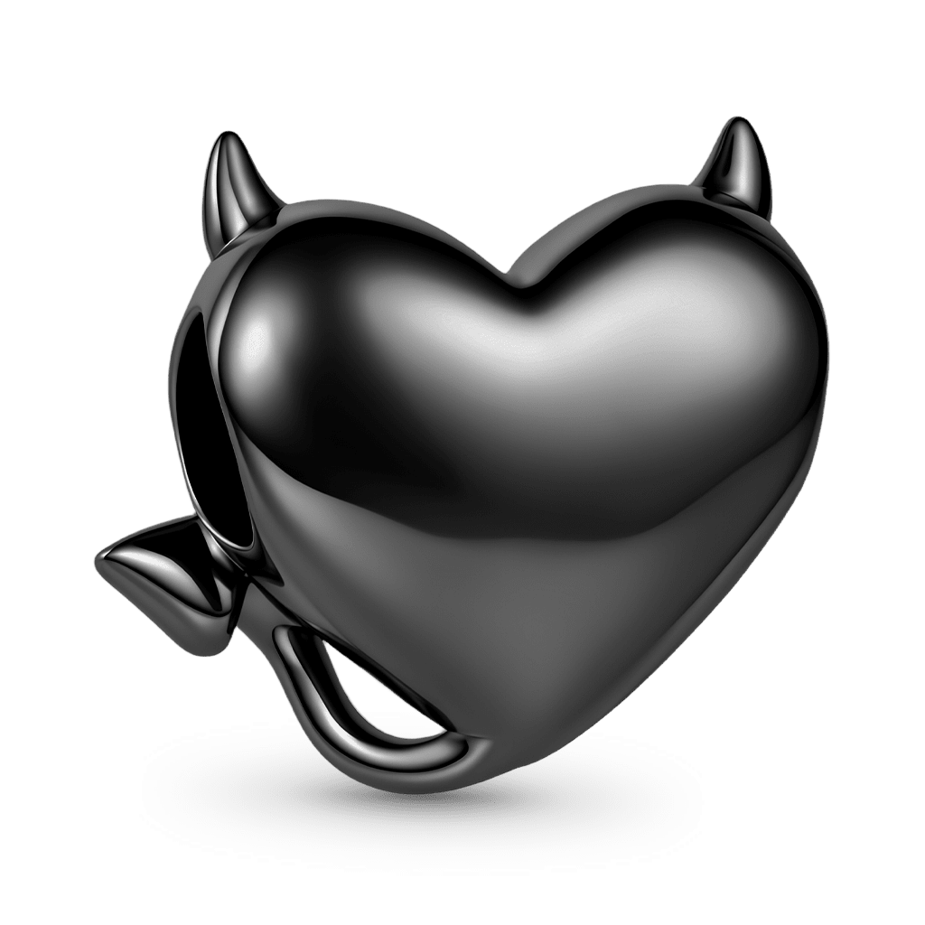 Gnoce  Dark Style Devil & Heart Charm