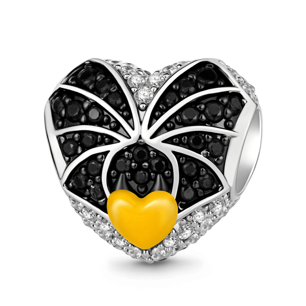 Gnoce  Heart Engravable Charm Platinum-plated Silver Blend