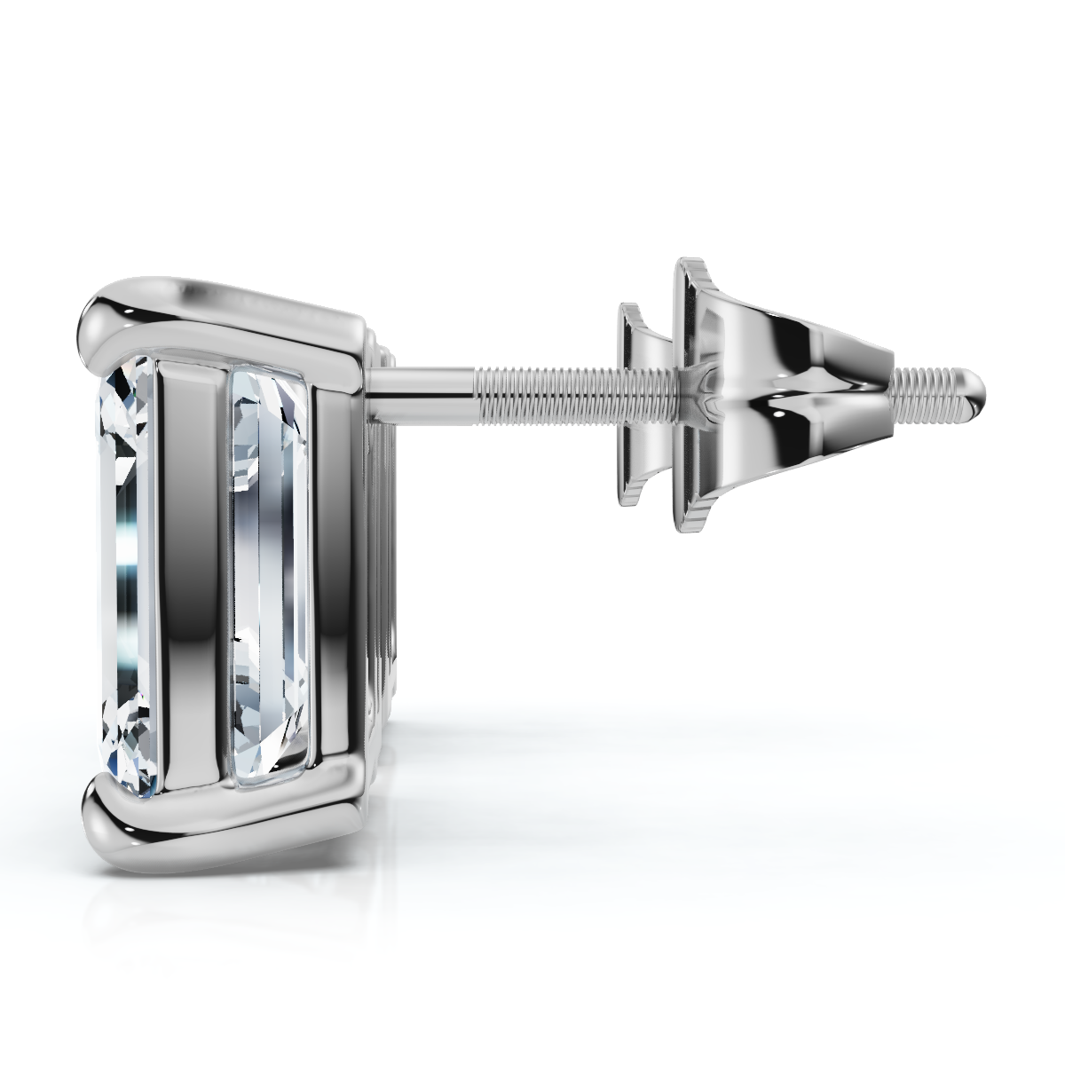 2 1/3Ct Emerald Cut Diamond Eloise Studs 14k Gold Earrings Lab Grown