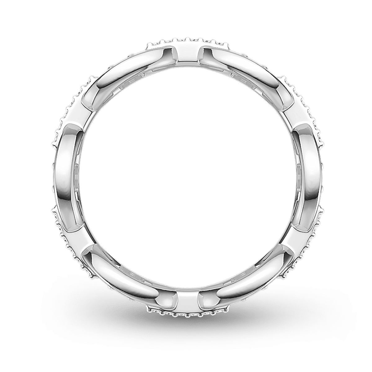 Gnoce  Interlocking Geometric Princess-cut Ring Platinum-plated Silver Blend