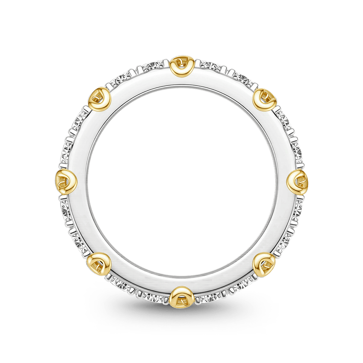 Gnoce  Infinity Symbol Round-cut Engravable Ring Platinum-plated Silver Blend